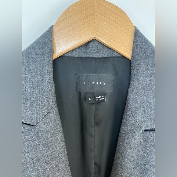 Theory Nichelle Wool Blend Blazer Size 4 Grey - Picture 10 of 14